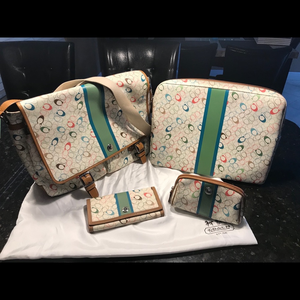 Coach Heritage Signature Stripe Messenger & more